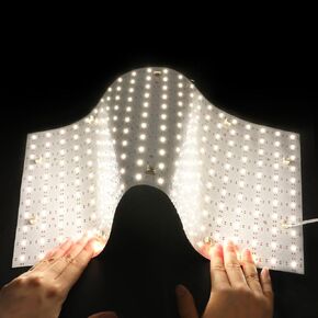 Dual White Flexible Cuttable LED Light Sheet 19""x9.5"" 60W 2.5A 24V Lights 2600K to 6500K Dimmable White LED Sheet, Adhesive Backing 1Piece (CCT 2700-6500K), FLS-24V-RGBCCTX288