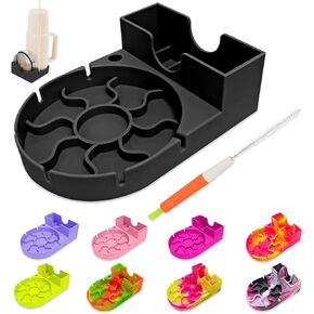 Cup Drying Rack, Tumbler Drying Rack for Stanley Cup, Baby Bottle Drying Rack, Portable Travel Tumbler Drying Stand, Soft Silicone Dryer Rack for Stanley with Straw Brush