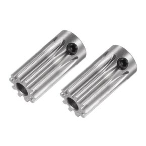 2pcs Mod 1 Straight Spur Pinion Gear Motor Gear 10 Teeth - [5mm Aperture x 20mm Height], Suitable for RC Cars, Stainless Steel