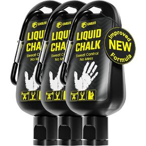 3 Pack Pro Grade Liquid Chalk (60 ML) Mess-Free Chalk for Weightlifting Gymnastics Rock Climbing, Pole Dancing Grip - Sports & Workout Chalk - Sweat-Resistant Long Lasting for Stronger Gym Grip