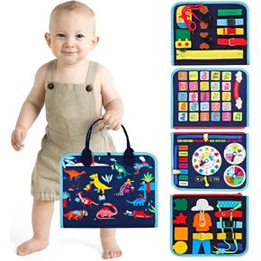 Supplim Busy Board Montessori Toy for Toddlers 1 2 3 4 5 Years Old - Educational Activity Sensory Board Preschool Learning Fine Motor Skills Toys, Toddler Travel Toy for Plane Car, Gift for Boys Girls