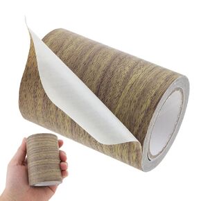 Wood Grain Repair Tape, 3.15inch x 15ft Self Adhesive Wood Grain Duct Tape Grain Repair Patch for Floors, Furniture,Doors, Trim Effect Dark Wood