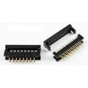 25-Pack IDC 2X8 16 Pins 2.54mm ذكر سدادات انتقالية مزدوجة الصف لكابل الشريط المسطح 1.27 مم (FD-16P-25PK)