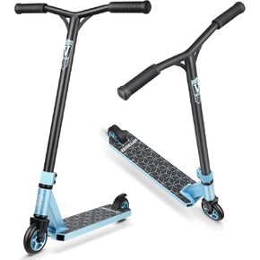 V2 Pro Trick Scooters, Stunt Scooter for Kids Ages 6-12 Years and Teens - Complete Beginner and Intermediate Freestyle BMX Scooter (Sky Blue)