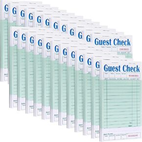 8 Pack Guest Check Pads,Server Note Pads, Guest Checks Books for Servers, Waiter Checkbook, Waitress Writing Pad for Restaurants, Paper Checks 8 Books/Pack (400 Total Tickets)