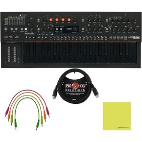 Arturia MiniFreak Stellar 37-key Synthesizer Bundle w/Pig Hog PP4X10 4 pk 10" Mono Patch Cables, Pig Hog 6ft MIDI Cable and Liquid Audio Polishing Cloth
