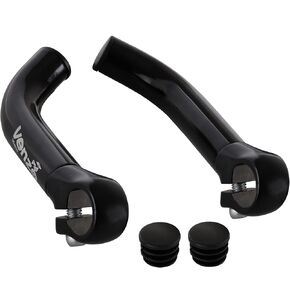 Venzo Bicycle Handlebar Extender for Mountain Hybrid Bike - Compatible with 7/8'’ 22.2mm - Flat Bar Ends with Plugs - 150mm - Ergonomic Design Lightweight & Durable