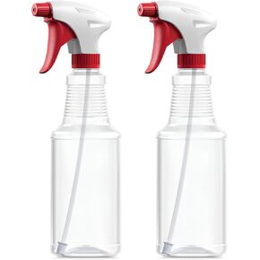 Bar5F Empty Plastic Spray Bottles 16-Ounce BPA-Free Food Grade Crystal Clear SP-Series Fully Adjustable Sprayer (not for oil), 2-Pack