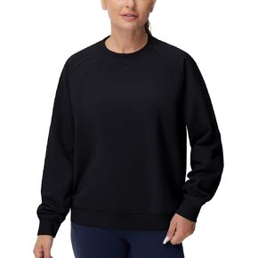 THE GYM PEOPLE Women's Oversized Fleece Sweatshirts Loose Fit Crewneck Long Sleeve Pullover Tops