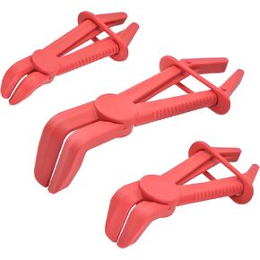 3-Piece Plastic Hose Pinch Off Pliers, Hose Clamp Pliers 90 Angled for Flexible Hoses, Gas Lines, Radiator, Brake, Coolant, and Fuel Lines Tool