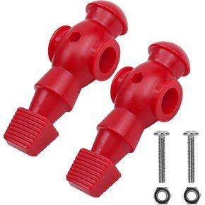 2PCS Foosball Replacement Players Set, Foosball Men, Plastic Soccer Player Set Replacement Parts for Football Table (Red, 2 Hexagon Nuts Included)