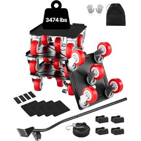 VEVOR Furniture Dolly, Maximum Load 3474 lbs, Heavy Duty Furniture Movers with 5 360° Rotation Wheels, Carbon Steel Panel, Furniture Lift Slider Tool Set for Appliances, Sofa, Fridge, Washing Machine