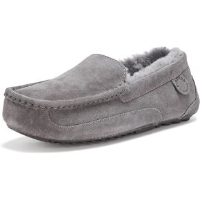 Fireside by Dearfoams Men's Melbourne Shearling Water Resistant Indoor/Outdoor Moccasin Slipper, Wide Widths