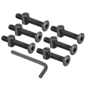 PATIKIL M8 x 120mm & M8 x 18mm Bunk Bed Bolts, 6 Pack Hex Drive Socket Cap Barrel Screws Bolt Nuts Assortment Kit with 1Pcs Wrench for Furniture Bed, Zinc Color