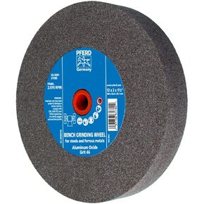 عجلة طحن مقاعد البدلاء من النوع العالمي | 12x2x1-1/2 بوصة، رابطة مزججة، أكسيد الألومنيوم العادي، حجم الحبيبات 46 | 61780 - للاستخدام الشامل في ورشة العمل، يتضمن البطانات مقاس 1-1/4 بوصة in Kuwait