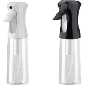 2 Pack Continuous Spray Bottles for Hair - 6.8oz/200ml Ultra Fine Mister Spray Bottle (White & Black)
