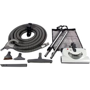 Cen-Tec Systems Central Vacuum Powerhead Kit with 35 Ft, Pigtail Hose, Gray