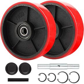 Pallet Jack Wheels/Truck Steering Wheels, Caster Wheels Pallet, 20mm ID Bearings 7" x 2" Pair