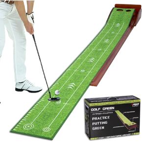 PGM Golf Putting Mat with Auto Ball Return - Indoor & Outdoor Crystal Velvet Putting Green - Distance Display for Precision - Portable, Foldable Golf Mats for Home, Office, and Backyard Practice in Kuwait