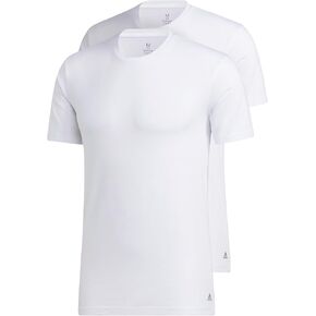 adidas Men's Stretch Cotton Crew Neck Undershirts (2-Pack), White/White, XX-Large