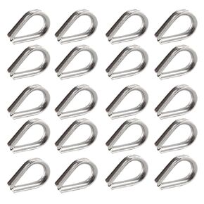20PCS M4 Stainless Steel Thimbles for 5/32'' Diameter Wire Rope Cable Thimbles Rigging