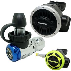 Palantic Scuba Diving Regulator & Octopus Combo, High-Performance Dive Gear, Over-Balanced First Stage, Durable Silicone Mouthpiece, 27" & 36" Hoses, Easy-Purge Button, Reliable Dive Equipment