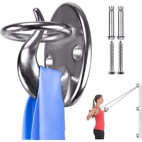 BeneLabel Resistance Band Wall Anchor Stainless Steel Workout Wall Mount Anchor Exercise Wall Anchor Silver Workout Band Anchor for Home Gym Wall Mounts Gym Anchor