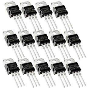 Positive Voltage Regulator Assortment Kit，14 Values 70 Pcs L7805 L7806 L7808 L7809 L7812 L7815 L7824 L7905 L7908 L7909 L7912 L7915 L7924 LM317 IRF TO-220 Series transistors Assortment Kit