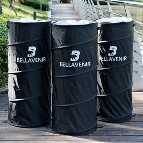 BELLAVENIR Outdoor Pop-up Defenders Football Basketball Soccer 3-Pack Dummies Portable Training Equipment,Black