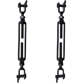 Antrader Turnbuckle Hook,2Pcs 1/4" (M6) Turnbuckle Stainless Steel Jaw and Jaw Turnbuckle Rigging Screw M6 Open Body Turnbuckles for Tractor Sun Shades Cables Tent Outdoor String Lights