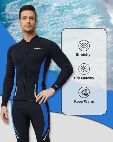 قمصان Seaskin Wetsuit للرجال بسحاب أمامي 3 مم in Kuwait