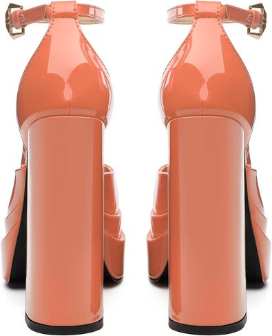 FOGEENA Red Plaid Platform Heels for Women Chunky Block Heels Closed Round Toe Ankle Strap 5.9 Inch Pumps Fashion Dating Prom Party Dress Shoes Size 8 in Saudi Arabia