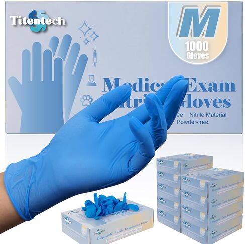 Nitrile Exam Gloves Disposable 3mil Blue Food Safe Gloves Latex Free, Powder Free, Medical, Cleaning, Cooking,1000 in Kuwait