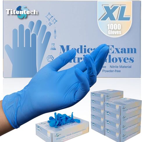 Nitrile Exam Gloves Disposable 3mil Blue Food Safe Gloves Latex Free, Powder Free, Medical, Cleaning, Cooking,1000 in Kuwait