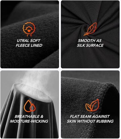 3 Pack Mens Long Johns Thermal Pants, Fleece Lined Lightweight Base Layer Bottoms, Compression Sport Leggings Winter Gear in Saudi Arabia