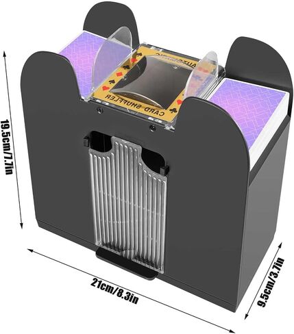 LASIEYO Automatic Card Shuffler, Card Shuffler 6 Deck Electric Heavy Duty, Low Noise Card Shuffler for Standard-Size Cards, Automatic Card Shuffler for Texas Hold'em, Poker, Home Card Games in Saudi Arabia