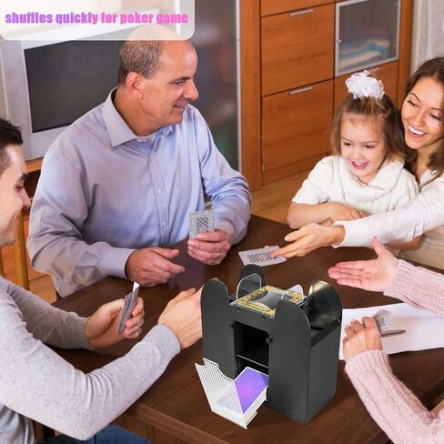 LASIEYO Automatic Card Shuffler, Card Shuffler 6 Deck Electric Heavy Duty, Low Noise Card Shuffler for Standard-Size Cards, Automatic Card Shuffler for Texas Hold'em, Poker, Home Card Games in Saudi Arabia