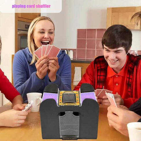 LASIEYO Automatic Card Shuffler, Card Shuffler 6 Deck Electric Heavy Duty, Low Noise Card Shuffler for Standard-Size Cards, Automatic Card Shuffler for Texas Hold'em, Poker, Home Card Games in Saudi Arabia