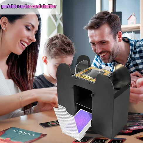 LASIEYO Automatic Card Shuffler, Card Shuffler 6 Deck Electric Heavy Duty, Low Noise Card Shuffler for Standard-Size Cards, Automatic Card Shuffler for Texas Hold'em, Poker, Home Card Games in Saudi Arabia