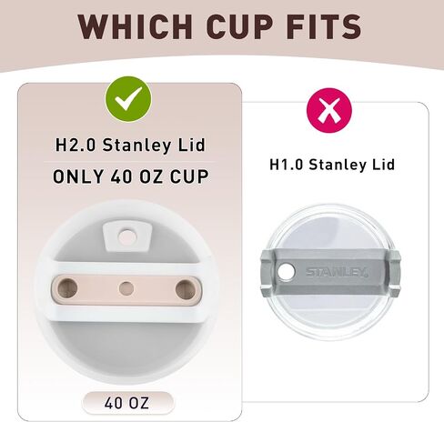 Stanley Cup Accessories Set, Including 1 Straw Cover, 1 Silicone Piece, 2 Spill Stopper, 3 Bling Decorations Compatible with Stanley Cup 40 oz H2.0 for Valentine's Day Gifts (Snowflake) in Saudi Arabia