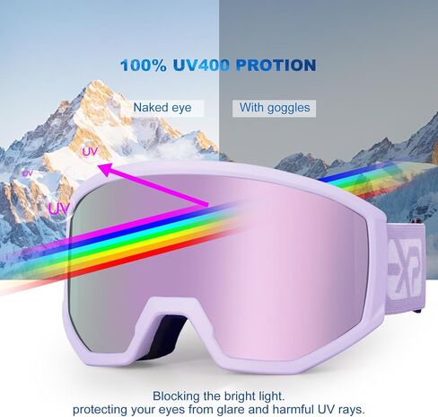 EXP VISION Ski/Snowboard Goggles, Anti-Fog Snow Goggles for Men & Women - Perfect for Skiing, Snowboarding & Winter Sports in Saudi Arabia