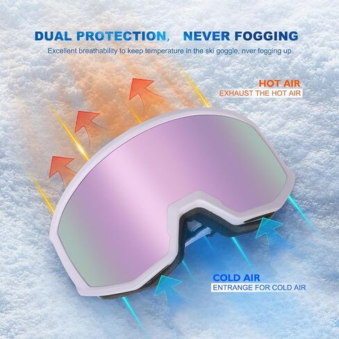 EXP VISION Ski/Snowboard Goggles, Anti-Fog Snow Goggles for Men & Women - Perfect for Skiing, Snowboarding & Winter Sports in Saudi Arabia