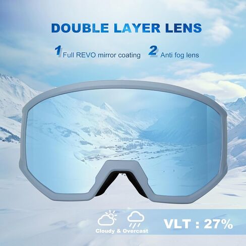 EXP VISION Ski/Snowboard Goggles, Anti-Fog Snow Goggles for Men & Women - Perfect for Skiing, Snowboarding & Winter Sports in Saudi Arabia