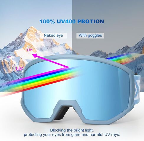 EXP VISION Ski/Snowboard Goggles, Anti-Fog Snow Goggles for Men & Women - Perfect for Skiing, Snowboarding & Winter Sports in Saudi Arabia