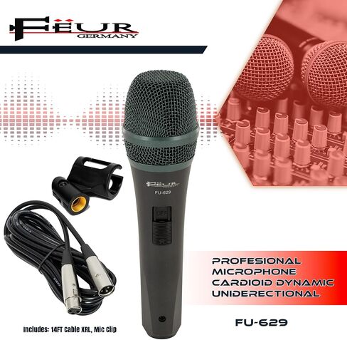 FEUR ميكروفون احترافي صوتي قلبي ديناميكي أحادي الاتجاه (FU-629) in Saudi Arabia