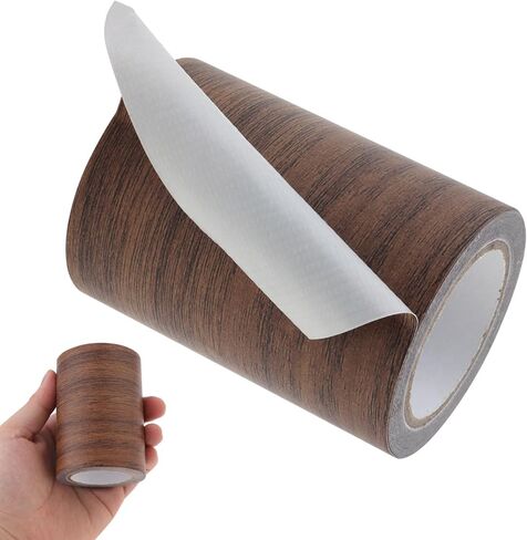 Wood Grain Repair Tape, 3.15inch x 15ft Self Adhesive Wood Grain Duct Tape Grain Repair Patch for Floors, Furniture,Doors, Trim Effect Dark Wood in Kuwait