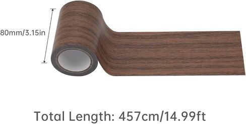 Wood Grain Repair Tape, 3.15inch x 15ft Self Adhesive Wood Grain Duct Tape Grain Repair Patch for Floors, Furniture,Doors, Trim Effect Dark Wood in Kuwait