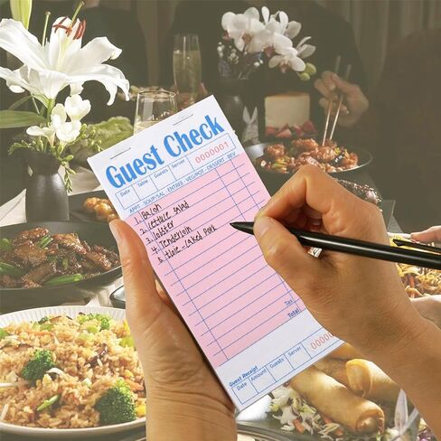 8 Pack Guest Check Pads,Server Note Pads, Guest Checks Books for Servers, Waiter Checkbook, Waitress Writing Pad for Restaurants, Paper Checks 8 Books/Pack (400 Total Tickets) in Saudi Arabia