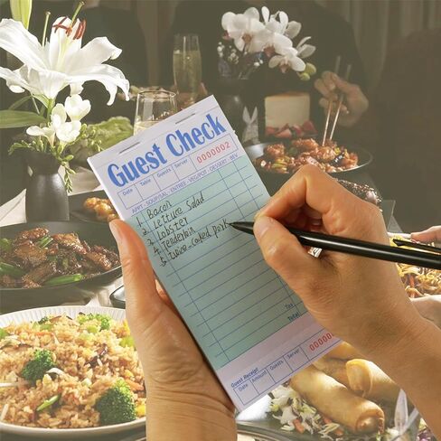 8 Pack Guest Check Pads,Server Note Pads, Guest Checks Books for Servers, Waiter Checkbook, Waitress Writing Pad for Restaurants, Paper Checks 8 Books/Pack (400 Total Tickets) in Saudi Arabia