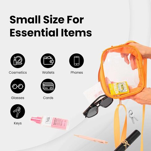 Clear Bag for Stadium Events – Stadium Approved Purse for Women, Durable Waterproof PVC, Adjustable Strap for Concerts in Saudi Arabia